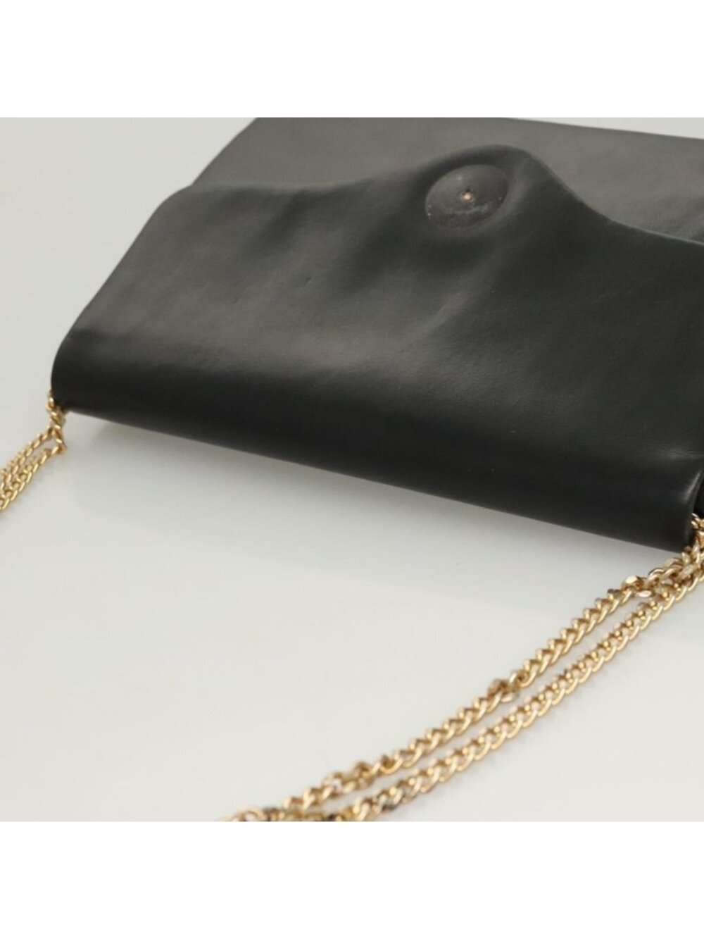Authentic Christian Dior Chain Shoulder Bag Leather Black Gold - Picture 13 of 16